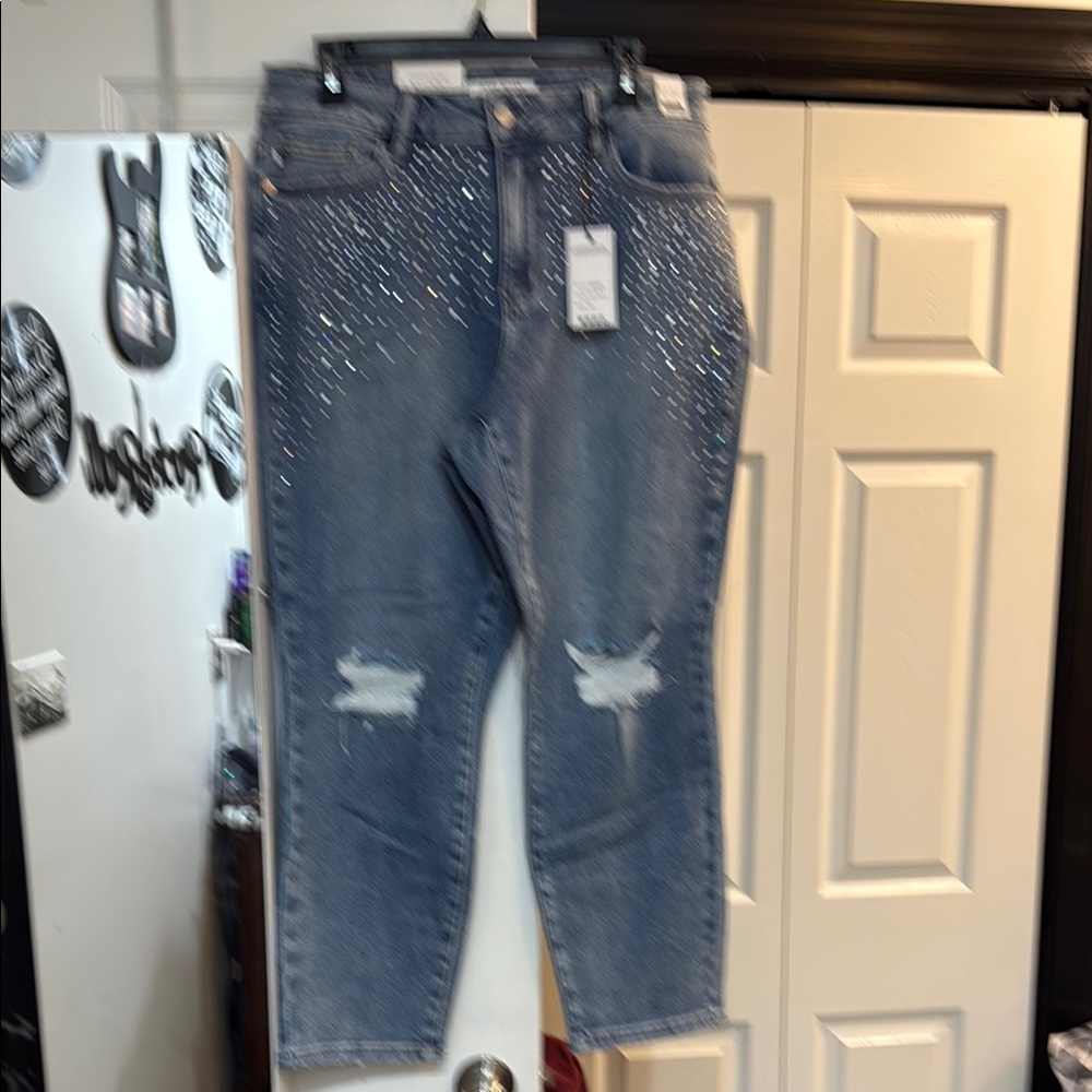 Judy Blue Embellished Blue Jeans